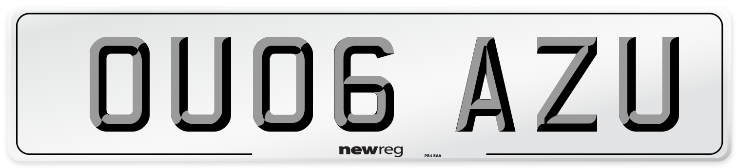 OU06 AZU Number Plate from New Reg